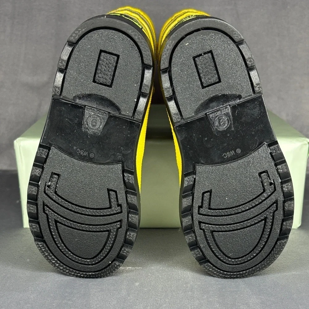 Western Chief Firefighter Rain Boots Toddler Size 9 Yellow Black Rubber Fireman